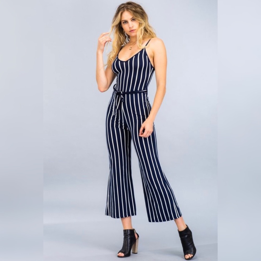 Striped Navy/ White Jumpsuit